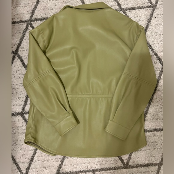 Pull & Bear green leather coat - Picture 3 of 3